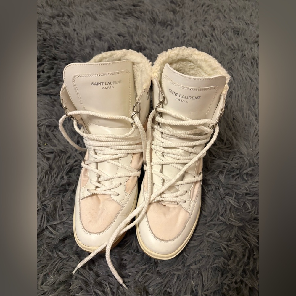 SAINT LAURENT
California Ski High Top Sneaker Snow Boot Faux Fur